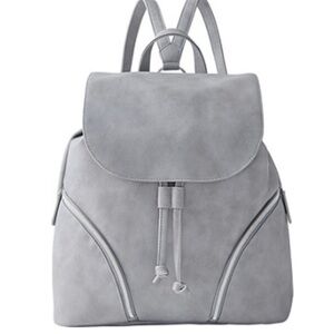 Ulta Beauty Bag Gray Backpack Purse Faux Leather Adjust Straps Travel Handbag